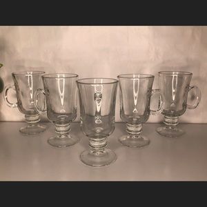 Vintage Libbey Glass Irish Coffee Mugs - set of 5